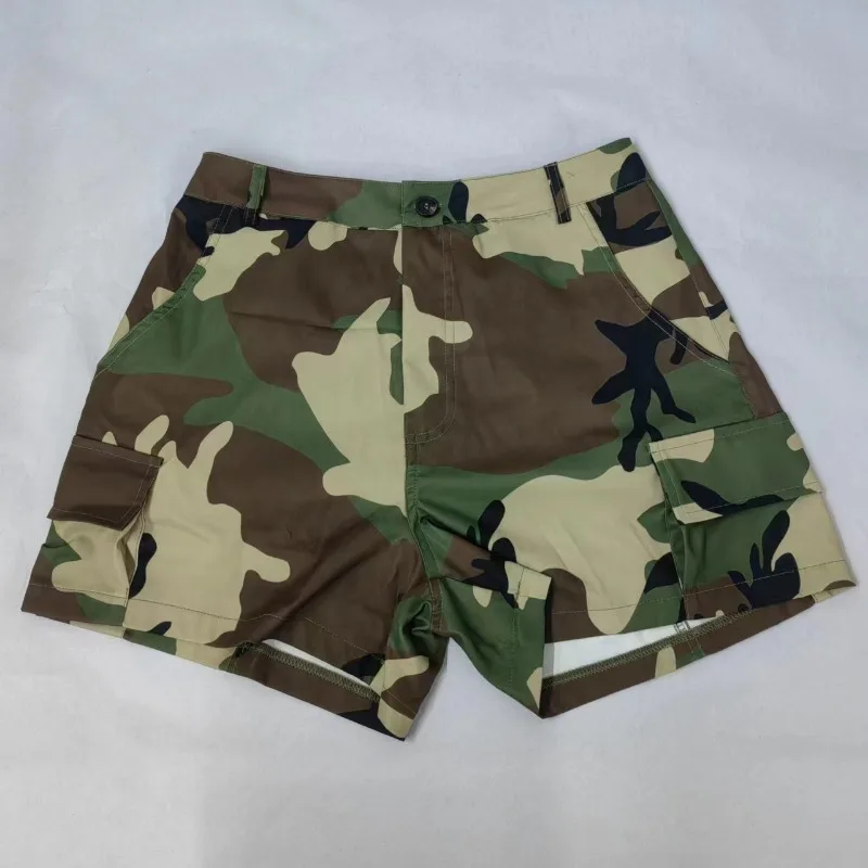 Women Cargo Shorts Boyfriend Style Camouflage Camo Hot Selling Casual Streetwear Printing Patch Bag Splicing ToolingPants Ladies
