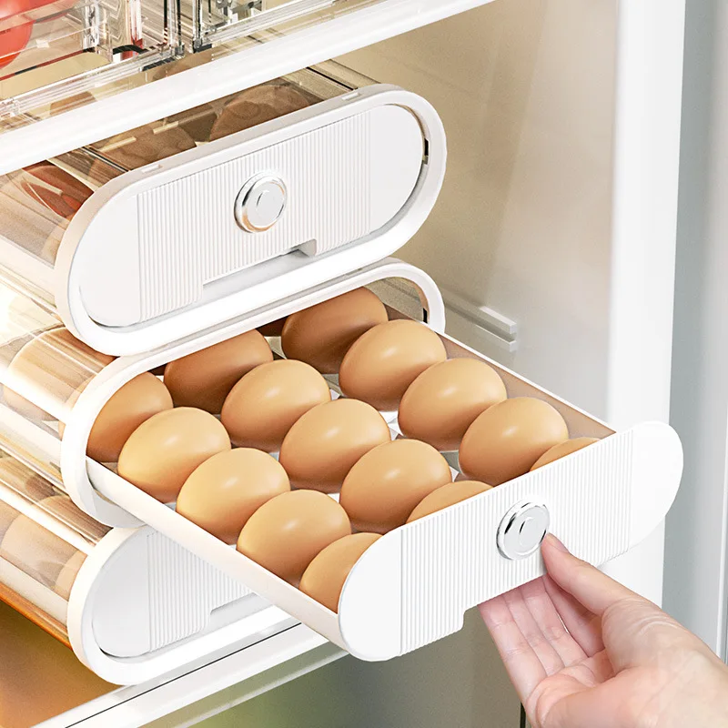 

Egg Storage Box Egg container Refrigerator Organizer Food Containers Egg Holder Fresh-keeping Case Kitchen Dispenser Accessories