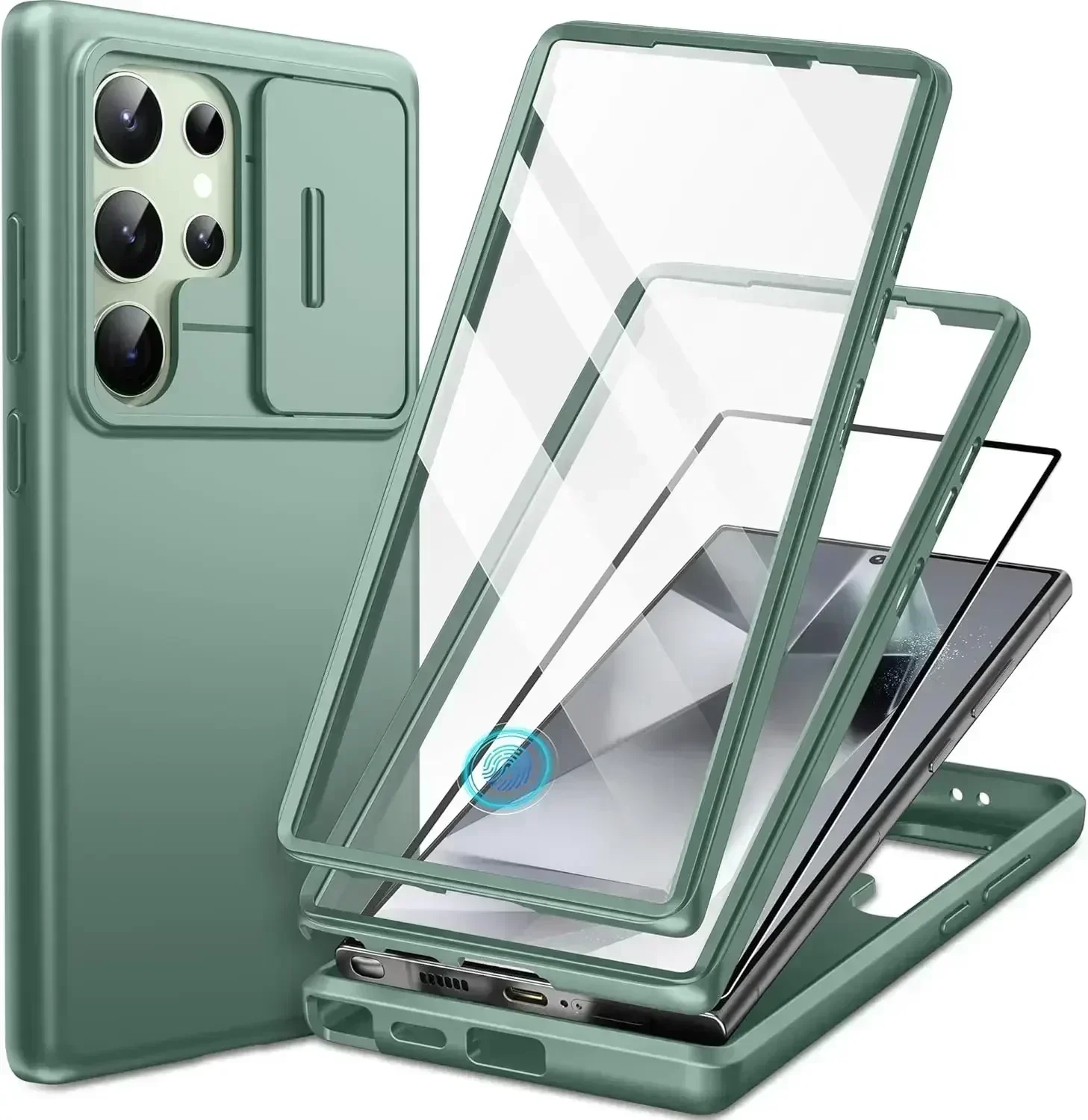 Slim Matte Phone Case with Camera Cover and Military-Grade Drop Protection