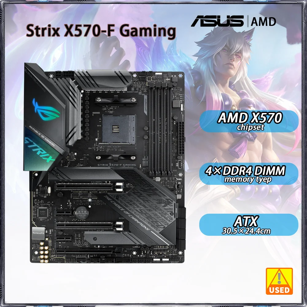 Scheda Madre Amd X570 Asus Rog Strix X570-F Gaming Amd X570 Chipset Socket Am4 4 X Ddr4 128Gb Pci-E 4.0 1 X M.2 Scheda Madre Useda