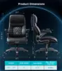 600LBS Big and Tall Office Chair with 5D Flip Arms, PU Leather Executive Chair, Adjustable Lumbar Support 3'' Wheel, Heavy Duty 2