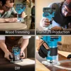 Brushless 5 Speed Wood Router Tool Cordless Milling Engraving Slotting Machine Woodworking Trimming Machine for Makita Battery 6