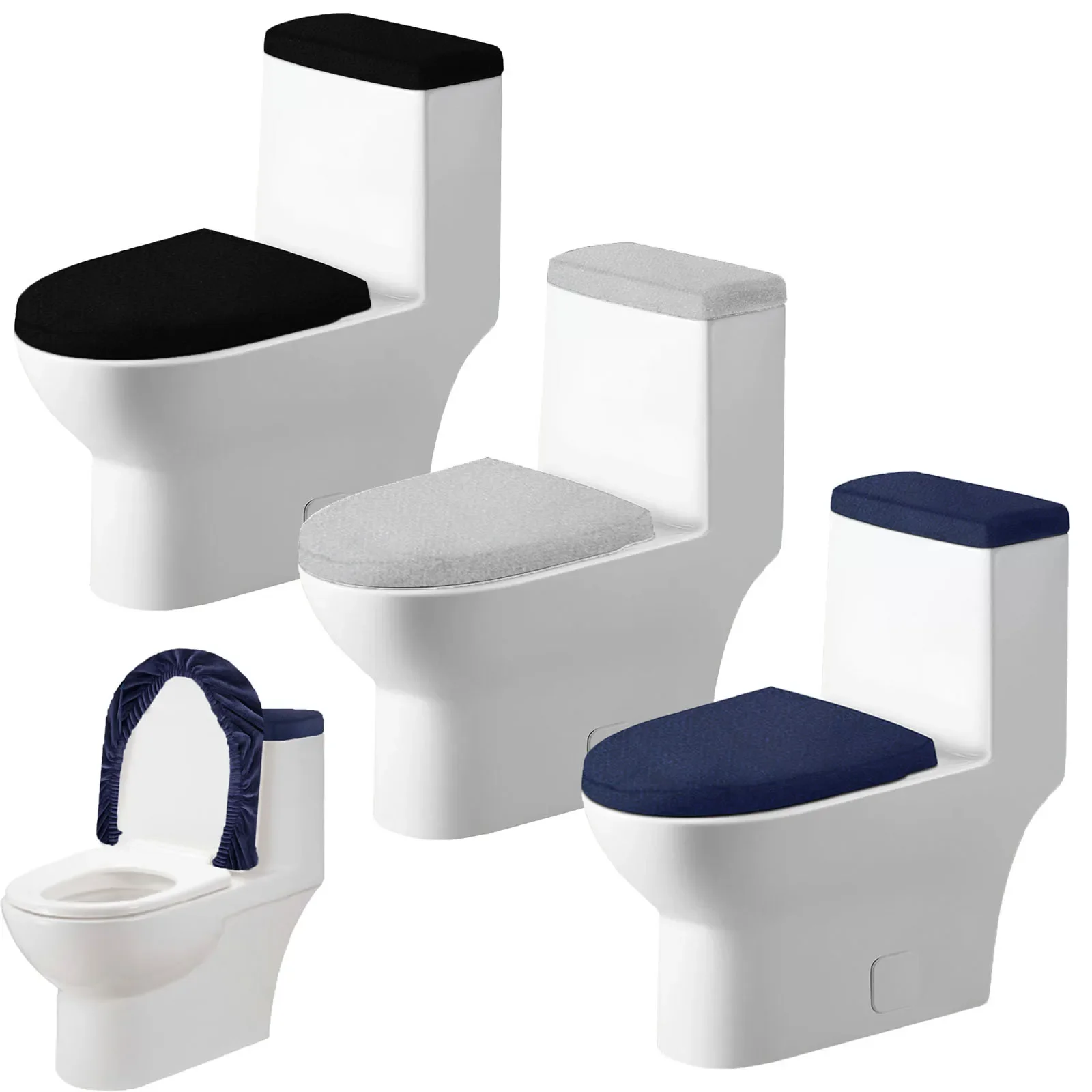 Soft Toilet Seat Cover Stretch Toilet Lid and Tank Lid Mat Set Universal Wear Resistant Elastic Pad Bathroom Accessories