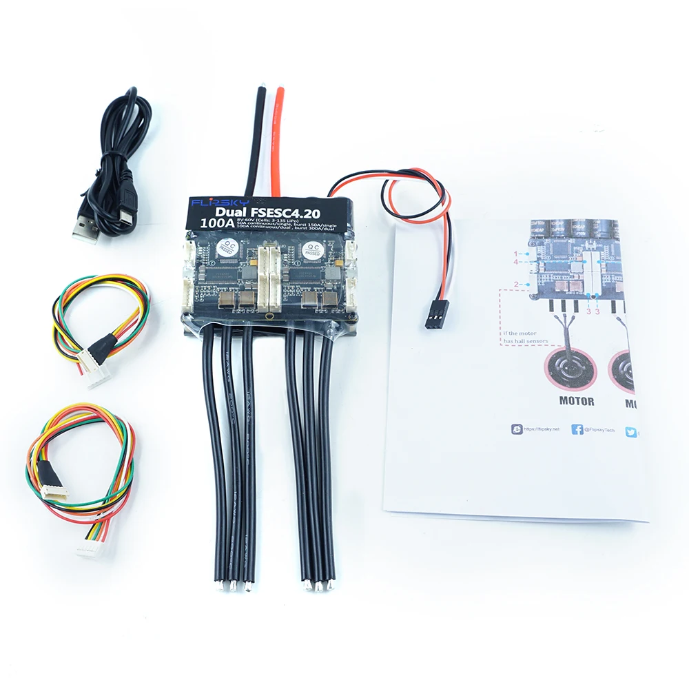 Double ESC 100A pour carte de surf électrique, contrôleur de moteur sans balais