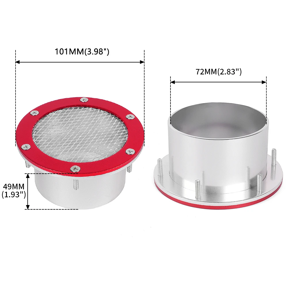 3" Aluminum Air Duct Grill Bumper Vent Inlet Cover 76mm Cold Tuyere Air Intake Cover for Filter Supercharger OFI102 air intake kit air intake pipe air filter intake pipe air intake filter