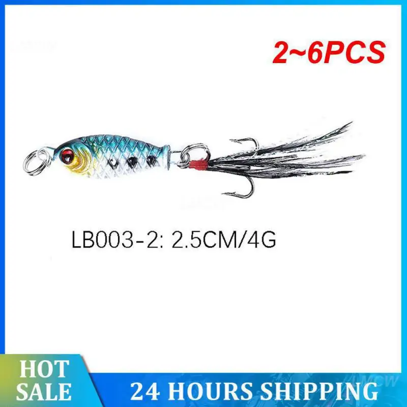 

2~6PCS Fishing Lures With Feather Sharp Hook Fishing Lure Fishing Bait Iron Hard