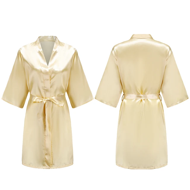105063-205046.jpg Robes courtes et soyeuses pour femmes, en Satin, pour demoiselle d'honneur, fête de mariée, vêtements de nuit