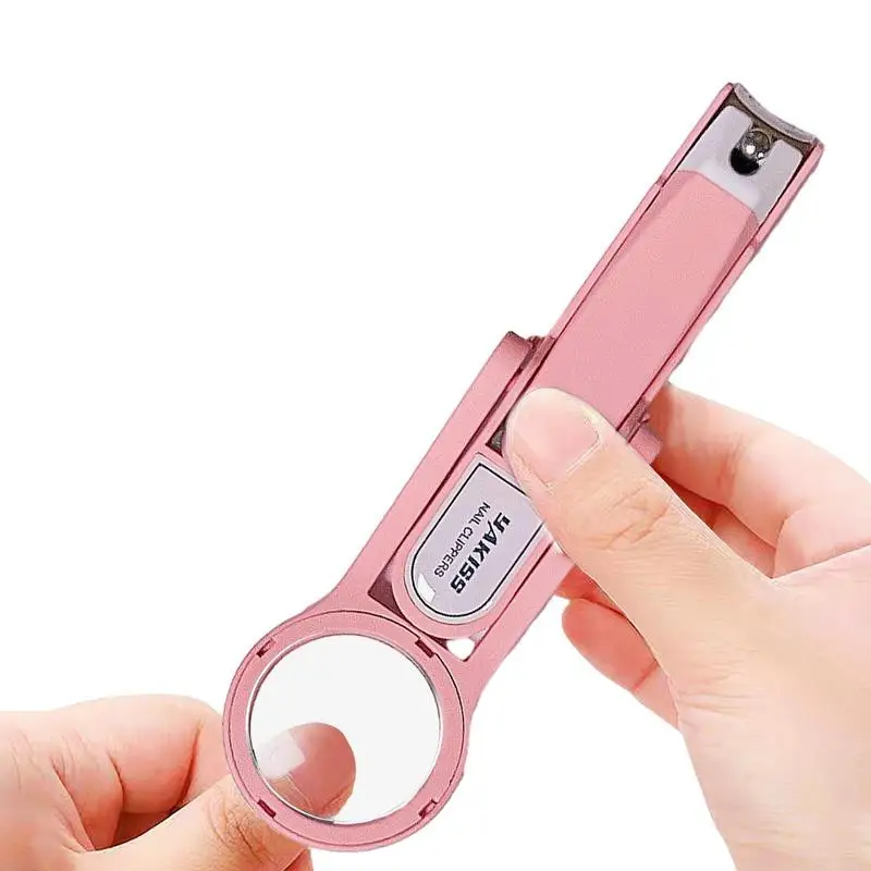 Magnifier Nail Cutters Stainless Steel Nail Clippers Elderly Hands Feet Supplies For Business Trip Salon Massage Parlor Home nail clipper nail care kit