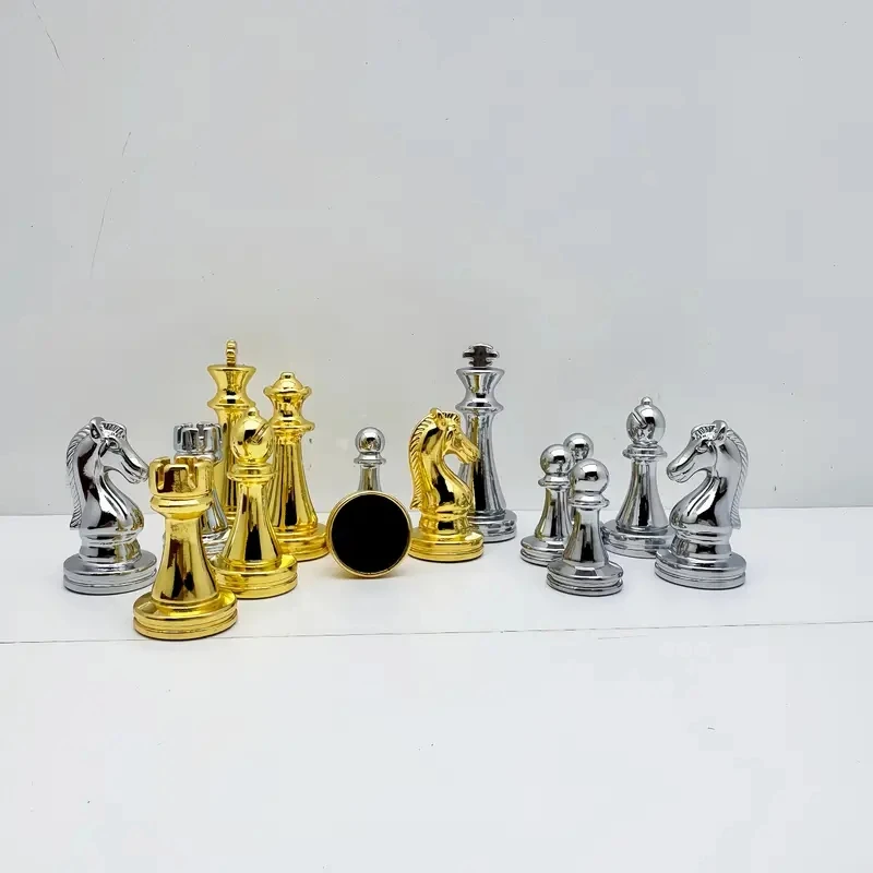 고급 나무 체커보드 세트 30cm/11.8인치 휴대용 접이식, 무게감 있는 아연 합금 조각 포함, 다양한 명절 선물로 이상적
