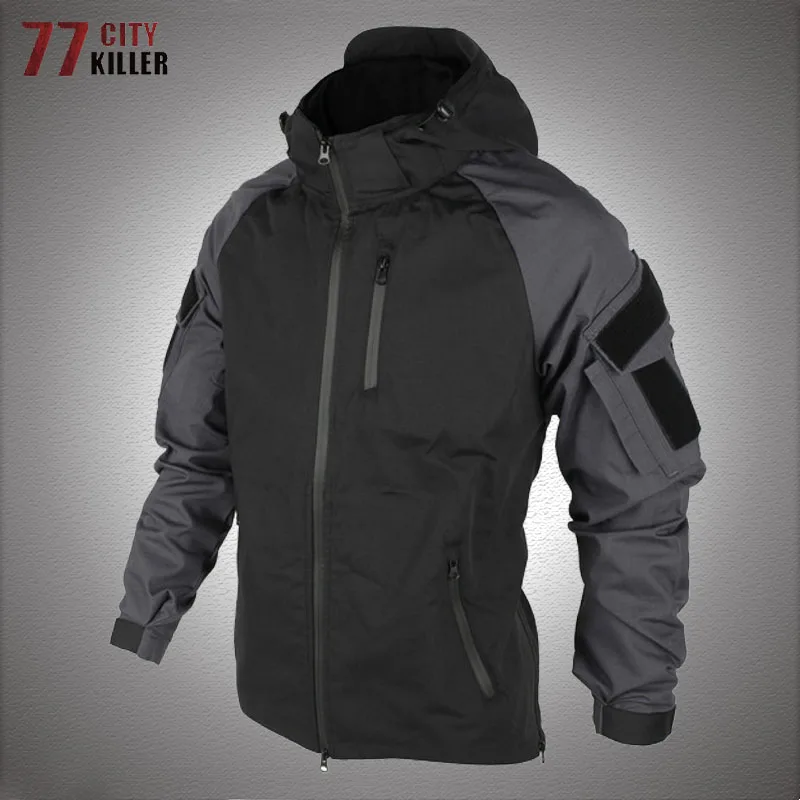 Outdoor Tactical Hooded Jacket Men Combat Military Coat Spring Autumn