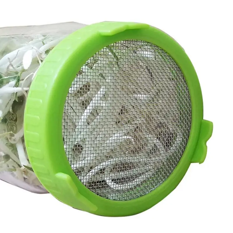 Sprouting Lid Stainless Steel Screen Mesh Cover Wide Mouth Mason Jar Germination Strainer Microgreens Growing Kit