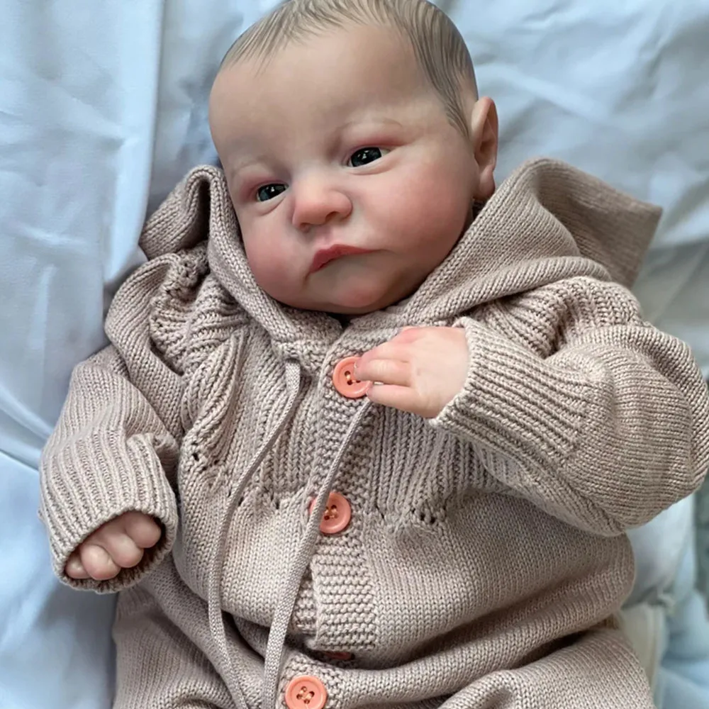 

49cm Full Body Silicone Waterproof Reborn Doll Levi Awake Boy Girl Bebe Reborn Lifelike 3D Skin Tone Baby Children Gift