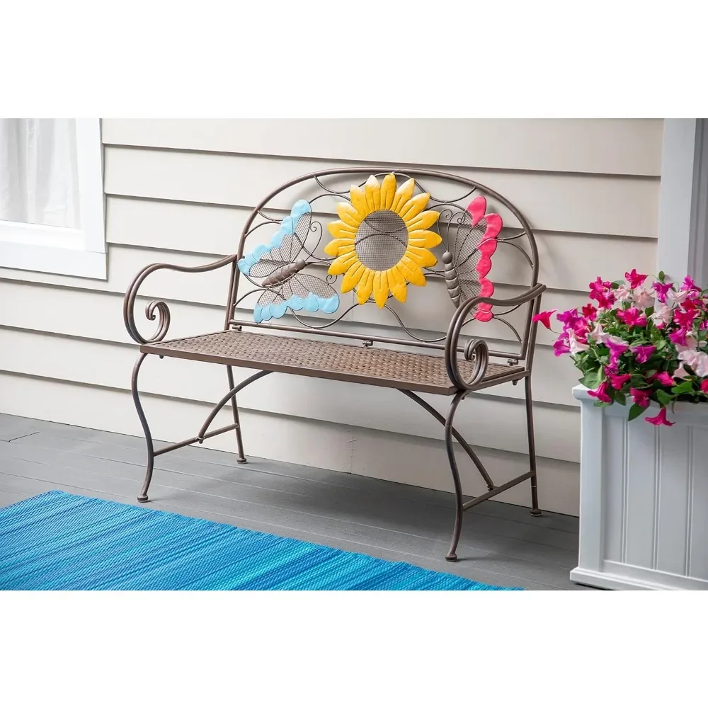 Weatherproof Sunflower Outdoor Bench 2