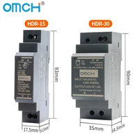 OMCH HDR Series DIN Rail Switching Power Supply HDR-15 100-240VAC 15W 30W 60W 100W  AC to DC Voltage 5V 12V 24V 48V 0-7.1A SMPS - Image 3