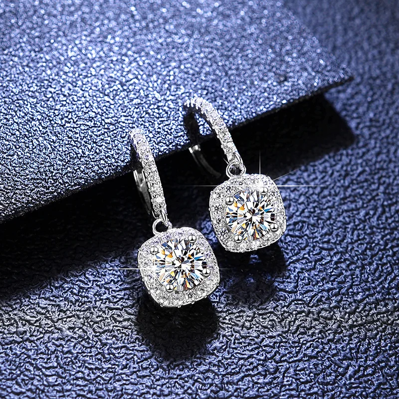 

HOYON Luxury 1CT Moissanite Diamond Earrings 925 Sterling Silver Fashion Simple Women's Earrings Wedding Jewelry GRA Certificate