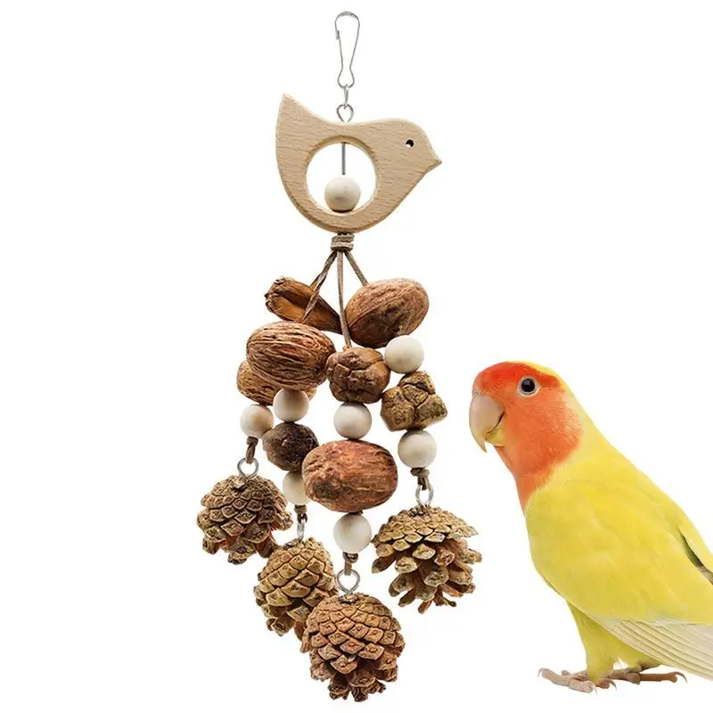 

Parrot Chew Toy 1PCS Safe Bird Chewing Toy for Parakeet Finch With Hook wear resistant Parrot Cage Bite Toy Birds Cage Supplies