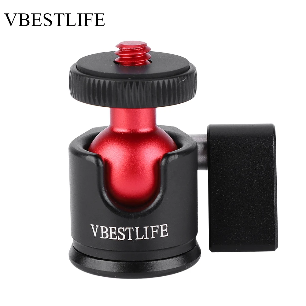 Mini Ball Head 360 Degree Ball Head VBESTLIFE Metal 360 Degree Swivel Mini 1/4" Screw Mount for DSLR Camera Fill Light