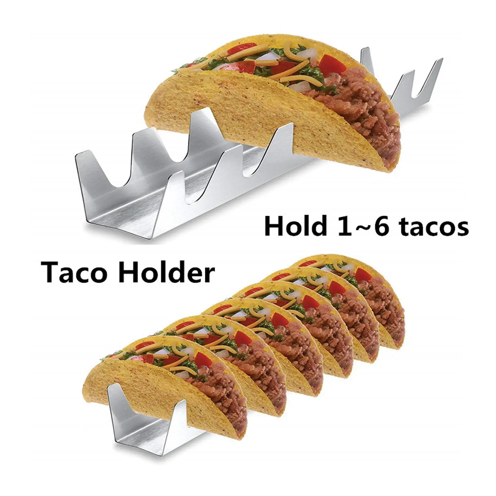 Loviver Stainless Steel Taco Holder Stand Server for Mexican Pancakes Tortillas