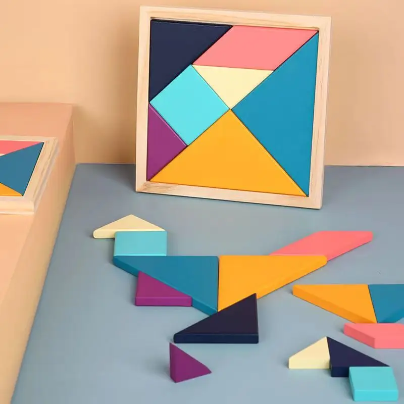 

Montessori Montessori Early Education Sensory Mathematics Teaching Aids Square Platter Jigsaw Puzzle Children's Wooden Toys