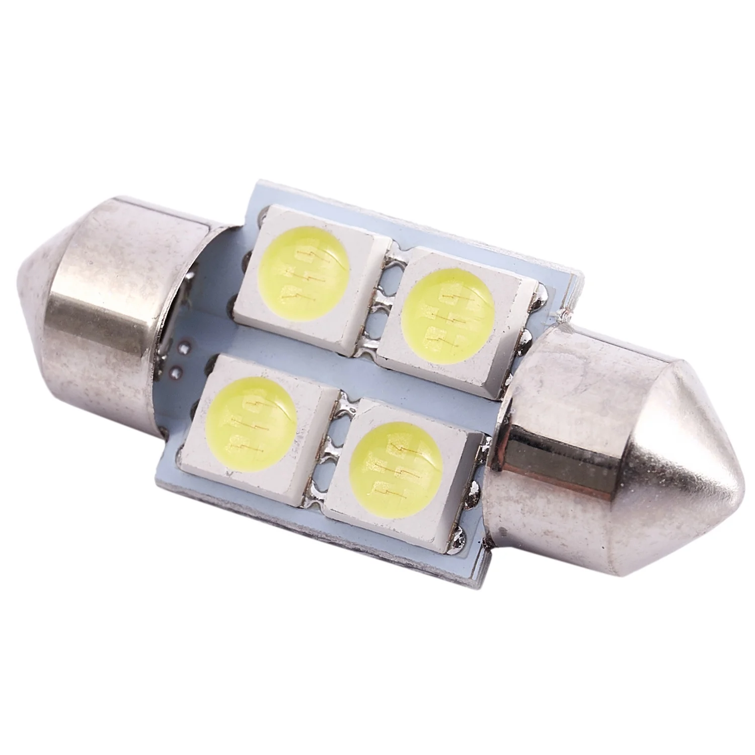 DC 12V 31mm 4 5050 SMD Car Interior Dome Festoon LED Light White 2 Pcs Rare
