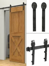  Door Sliding Barn Household Working Wood Doors Track Hardware Interior Cabinet Closet Hanging Rail Set Smooth Silent Barns 
