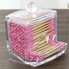 1pc Cotton Swab Holder Cotton Ball Dispenser Organizer Clear Bathroom Storage Containers 2