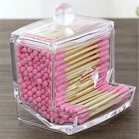 1pc Cotton Swab Holder Cotton Ball Dispenser Organizer Clear Bathroom Storage Containers 2