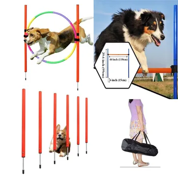 Attrezzatura per Addestramento Agility Cani, Strumento Portatile per Salti, Palo per Corsa all'Aperto, Set di Attrezzature per Agility Canina