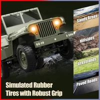 JJRC C8815 RC Car 1:10 Military Truck Willys Jeep 2.4G 4WD Remote Control Car Simulated Vehicle Model Toy Gift for Adult Kids 2
