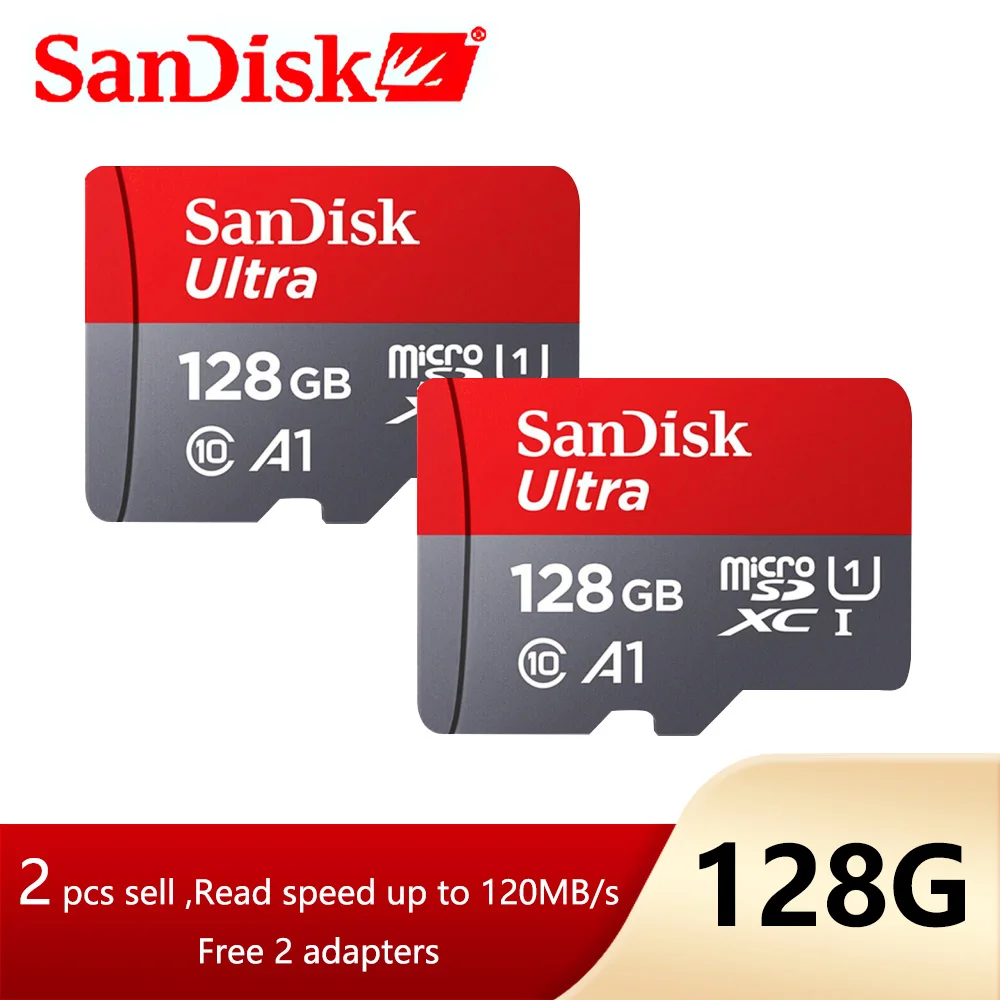 256gb memory card 2 pcs sell Sandisk Ultra Micro SD 256GB 128GB 64GB 32GB 120MB/s SDXC SD/TF Flash Memory Card  400GB 512GB 1TB microSD for phone biggest sd card Memory Cards