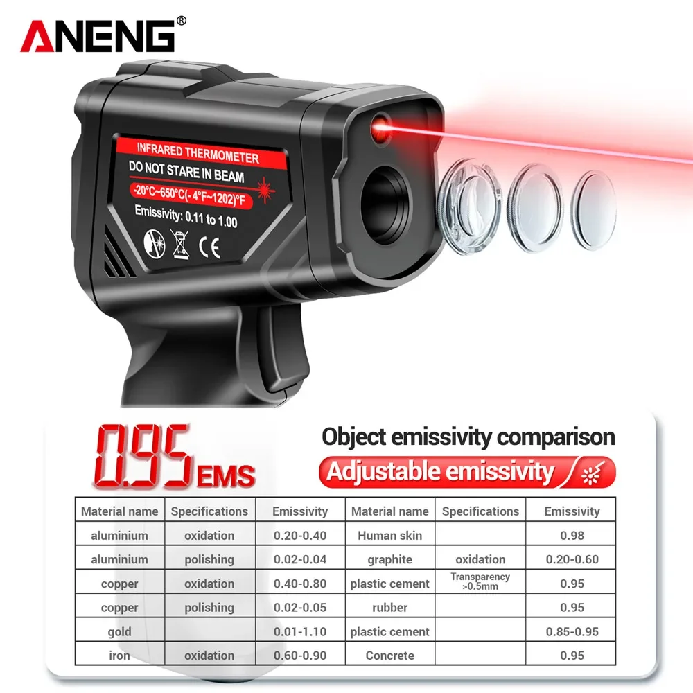 Aneng Th05 Digital Infrared Thermal Imager Ir Laser Sensor Gun Circuit Test Industriali Tester Di Temperatura Del Tubo Di Riscaldamento A Pavimento