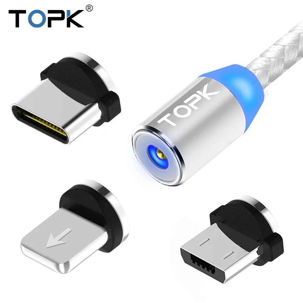 Universal Magnetic Charging Cable with 360° Rotation and Durable Braided Design