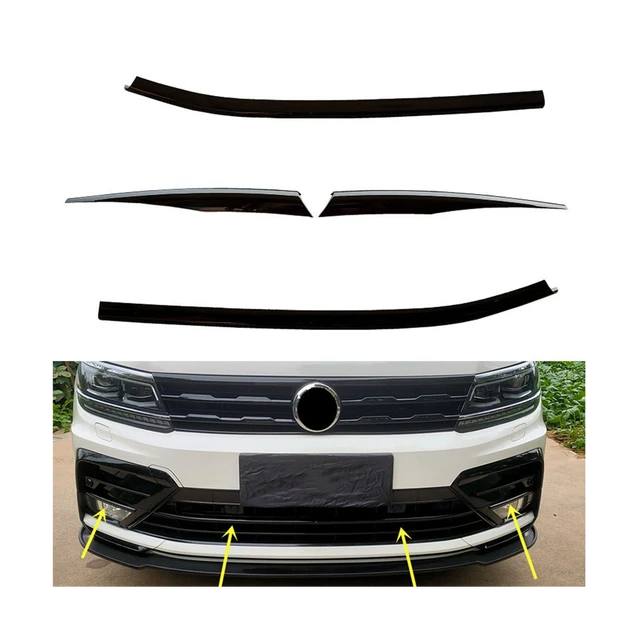 4 Stück abs glänzend schwarz für vw tiguan r-line 2007-2012 Frontgrill  Grill leiste Streifen