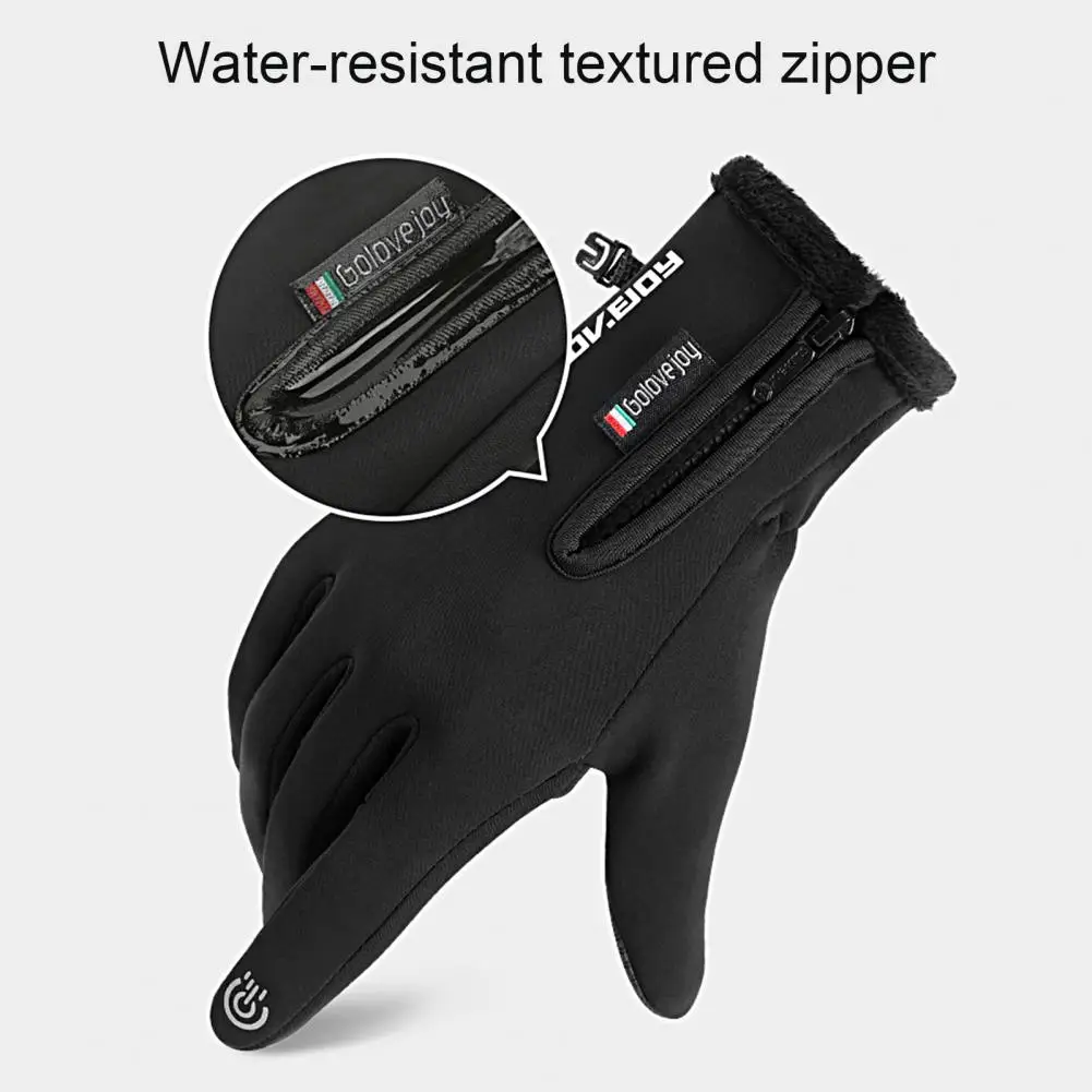 

Ski Gloves 1 Pair Fashion Zipper Thickened Women Men 2 Fingers Flip Angling Gloves for Adult