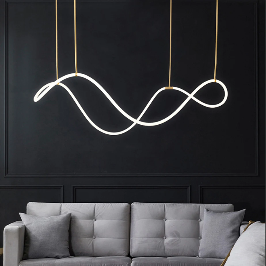 Modern Creative Designer Chandelier Lighting Suspension Luminaire Lampen Living Room Dining Table Light Bar Lines Lighting led chandelier ceiling chandelier led pendant light led decor light