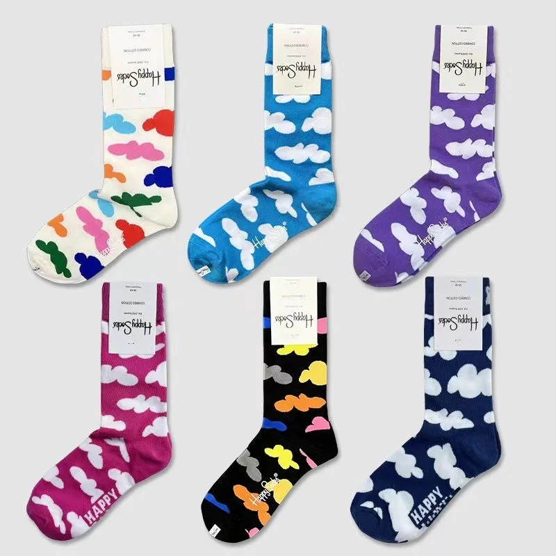 

Happy Socks Women's Mid-Tube Socks Four Seasons Pure Cotton Socks Moisture Wicks And Sweat Sports Socks