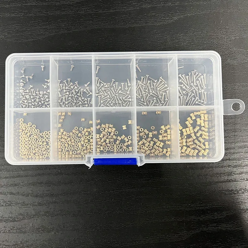 M1 M1.4 M1.6 M1.7 Hot Melt Knurled Embedded Copper Nut Stainless Steel Screw Heat Threaded Brass Insert Nut Bolt Set Kit Printer