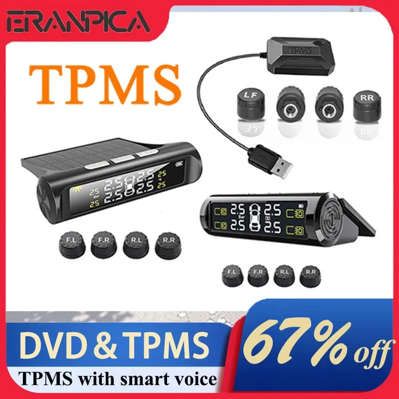 TPMS Car Tire Pressure Motorcycle Sensor Parking Air Vehicle Alarms Android Sensors Kit Monitoring System For Car