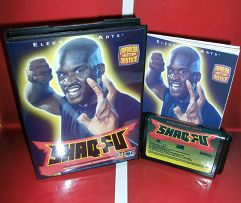 

Shaq Fu с коробкой и ручным картриджем для 16-битной игровой карты Sega MD, Megadrive Genesis system