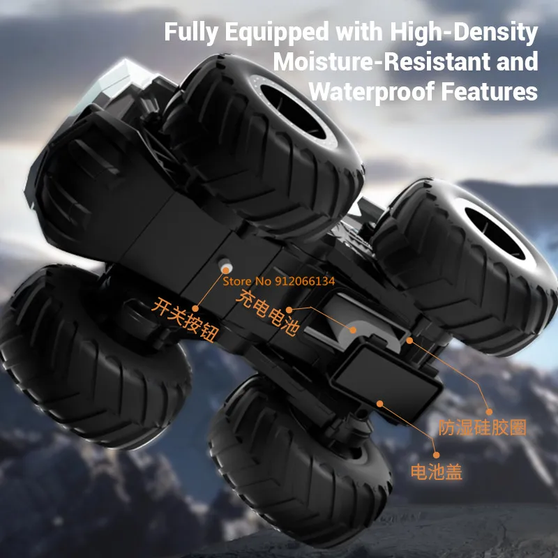 1:16 4WD All Terrain Off Road Waterproof Remote Control Truck 2.4G Water Land 2To1 Amphibious Climb High Speed RC Car Kids Gift 2