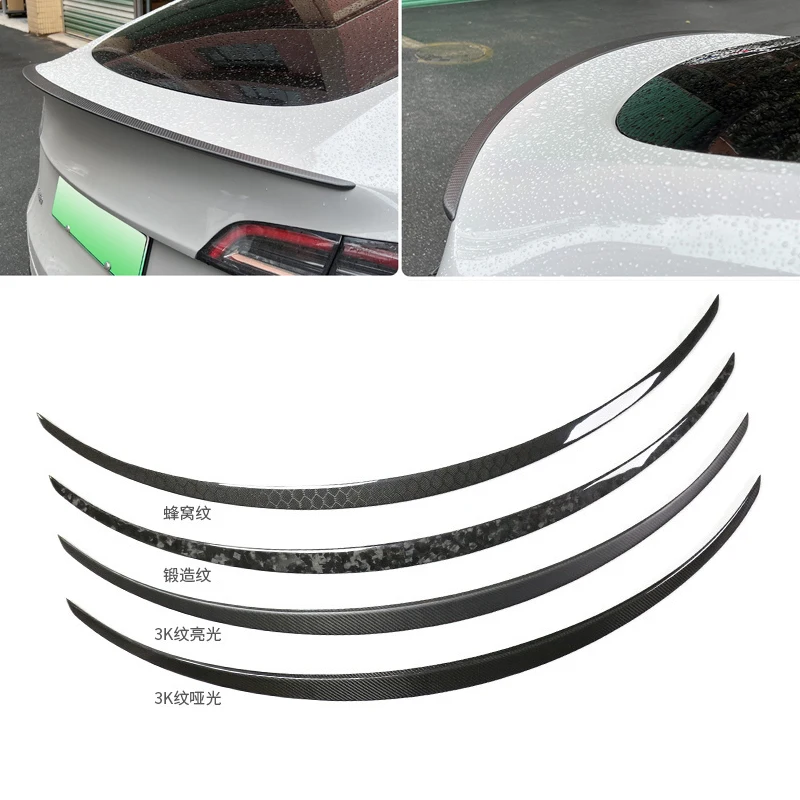 

For Tesla Model 3 / y performance p version dry carbon fiber tail wing compression wing spoiler real carbon fiber