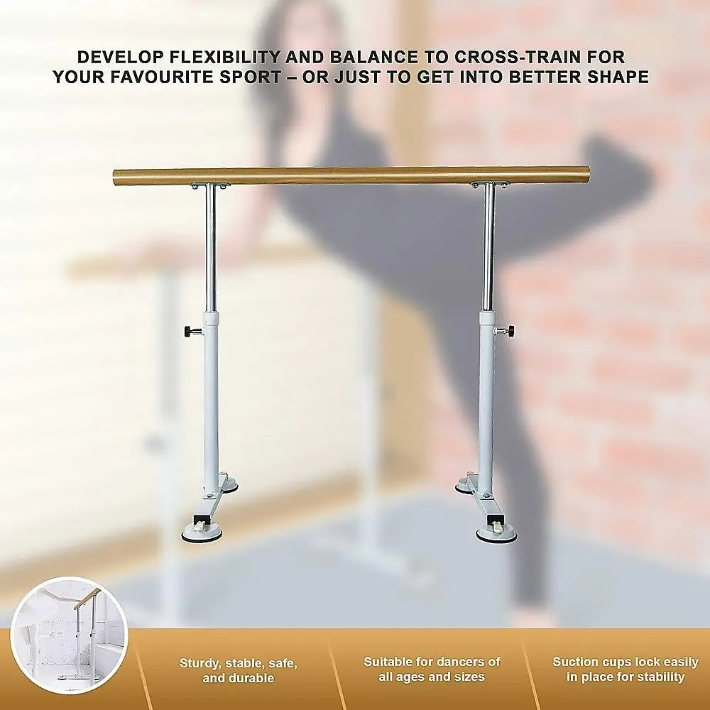 Portable Wooden Ballet Barre 1.5M Freestanding Dance Bar Stretch Training Bar