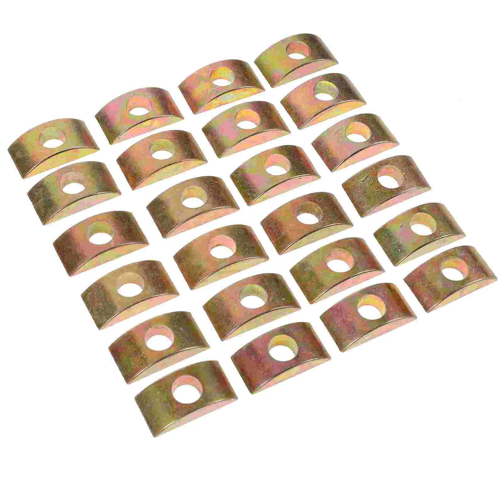 

Furniture Nut Gaskets Metal Half-moon Pad Four-in-one Connector Plastic Shaped Staircase Semicircular Accessories (25pcs) for
