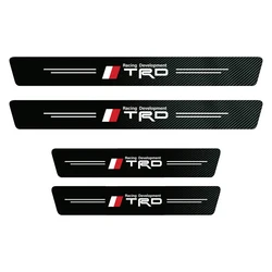 Carbon Fiber Car Door Sill Scuff Plate Decor with Tire Valve Stickers (4Pcs Car Door)