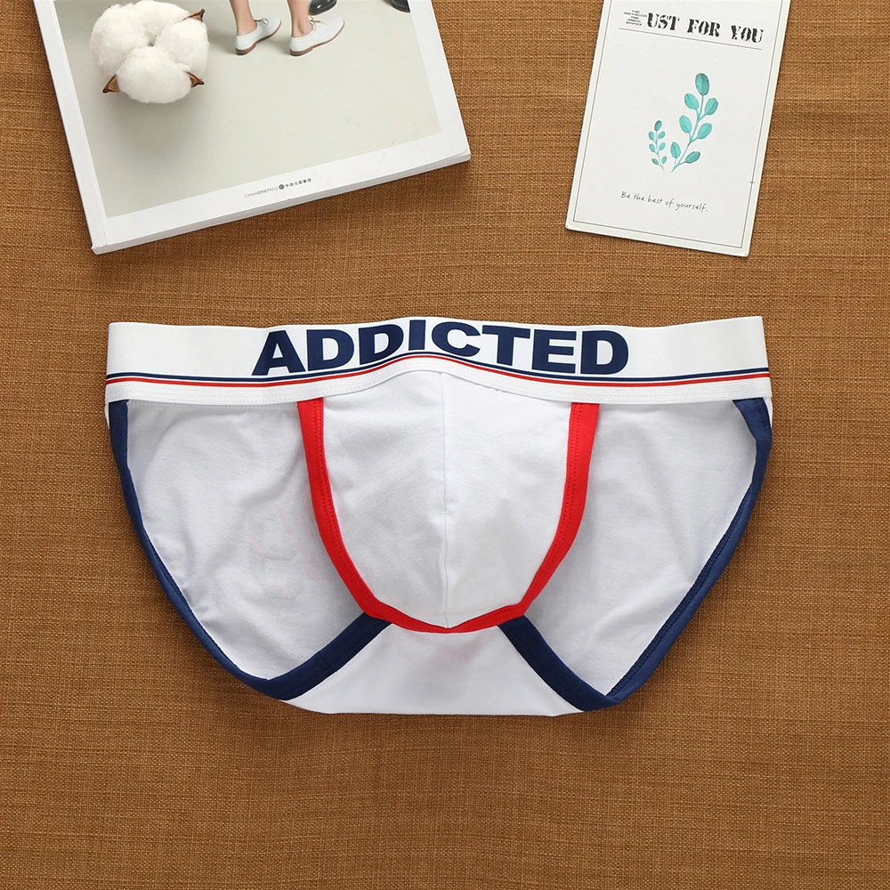 Addicted Men's Underwear Men Ice Silk Mesh Underpants Low Waist Breathable Comfortable Sexy Thongs Youth Pants Briefs 2