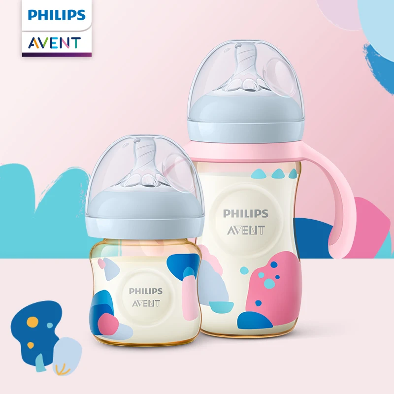 Milk Bottle PHILIPS AVENT PPSU Newborn babies 0-6 months or more silica gel nipple Anti accounting gas With handle