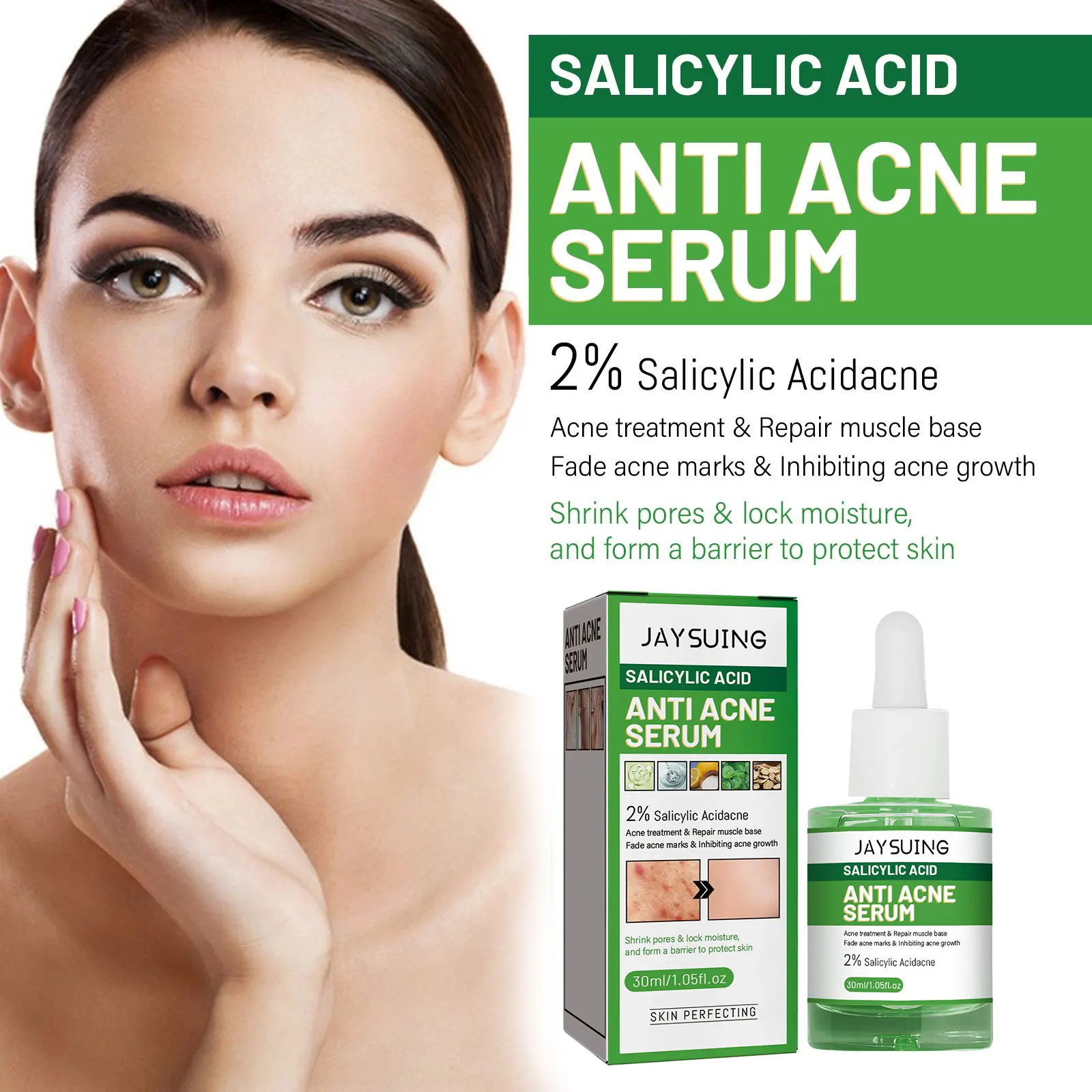 Salicylic Acid Acne Removal Face Serum Pimple Treatment Anti Blackhead Oil Control Shrink Pore Soften Facial Moisturizer Essence 6