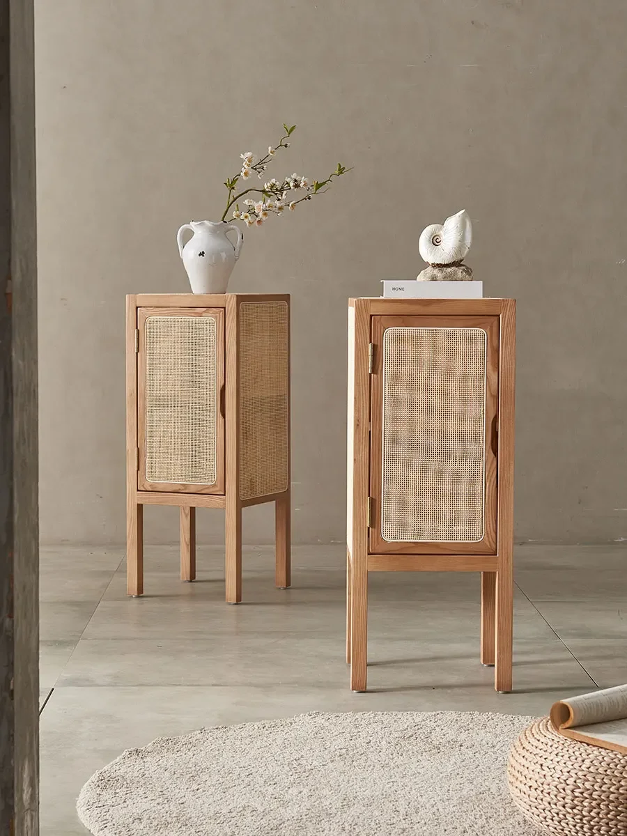 

Simple Rattan Storage Cabinet Nordic Living Room Locker B & B Bedroom Creative Bedside Table