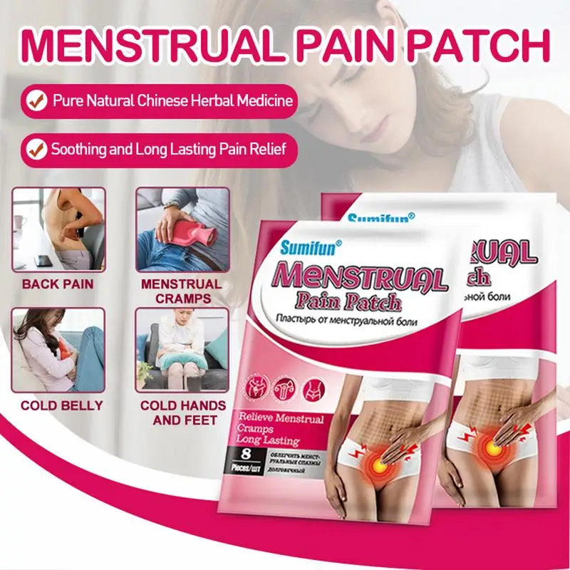 8pcs Menstrual Warming Patch Relieve Menstrual Cramp Abdominal Heating Herbal Patch Heated pads