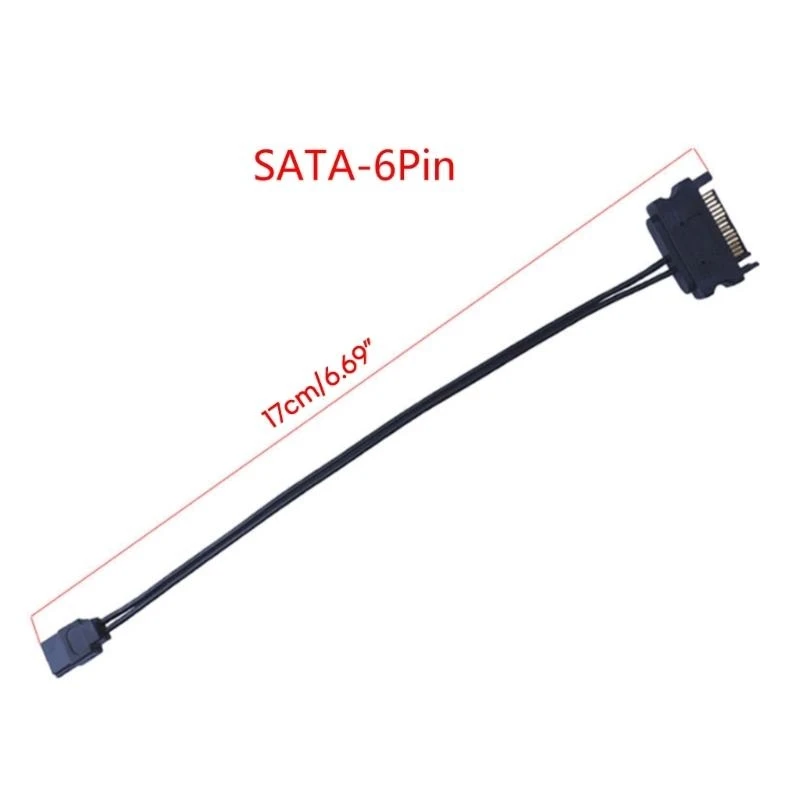 SATA 15ピン - 6ピン変換アダプターケーブル SATA電源コード - CD/DVD